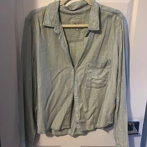 Rails Chambray Denim Button Down Top - Printed Arrows